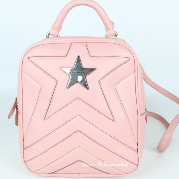 NWT Stella McCartney Pink Star Backpack | Vegan Small Bag- Street, Daily, Travel - Picture 1 of 14